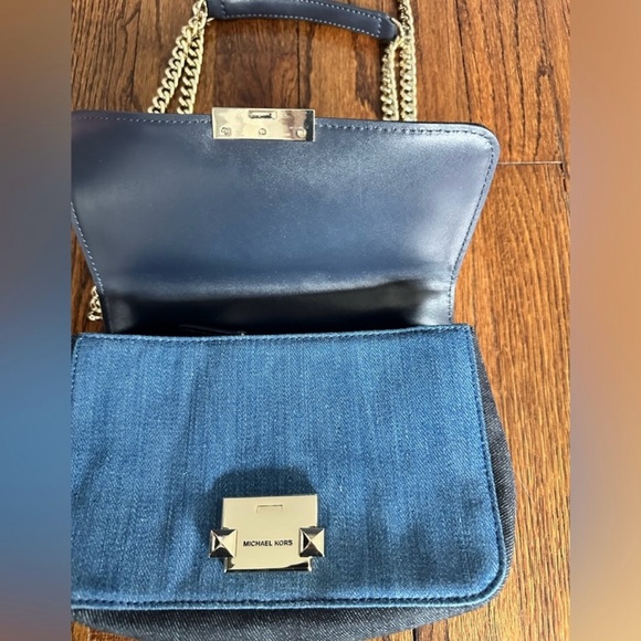 Michael Kors Sloan Denim Chain Shoulder Bag - Picture 11 of 15